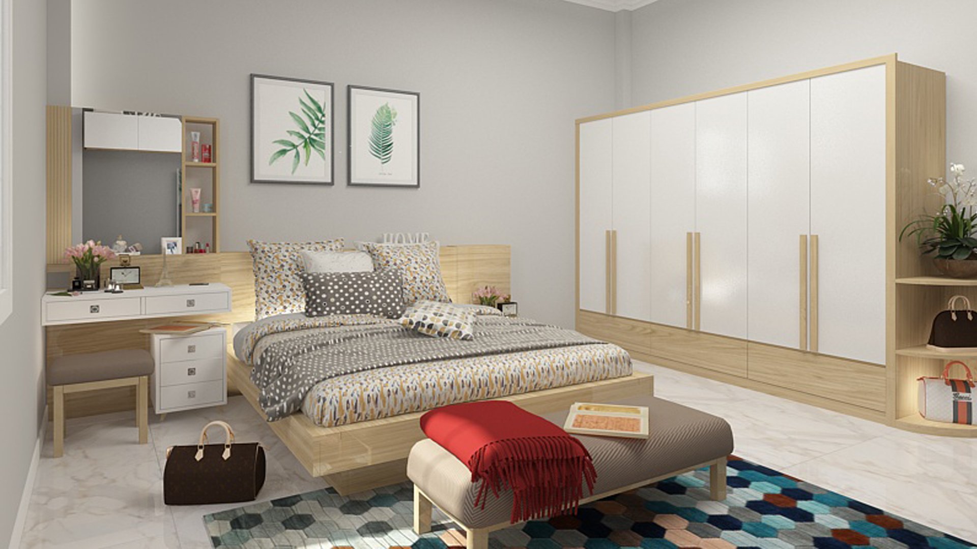 thiết kế nội thất phòng ngủ căn hộ 